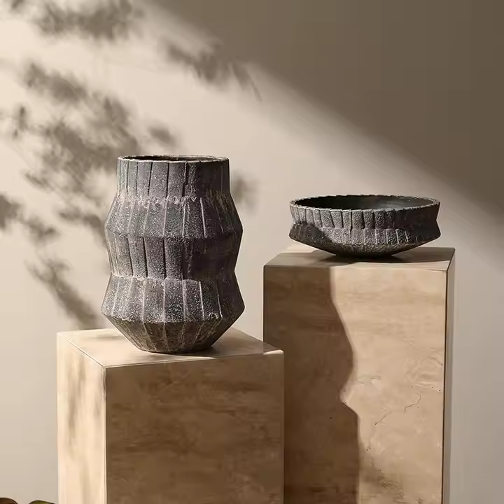 The Stone Fold – Textured Vase Duo
