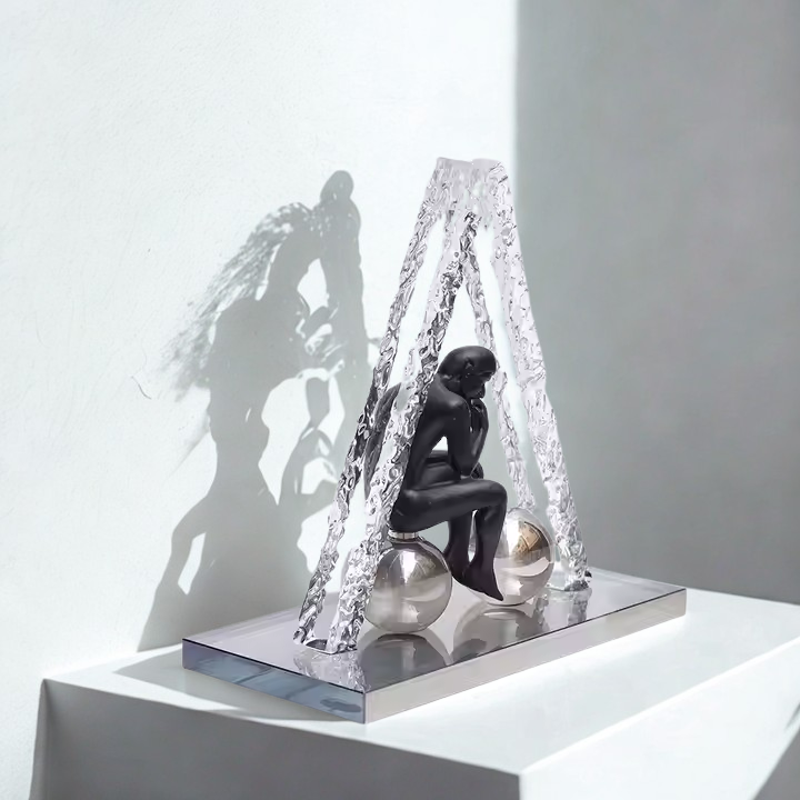 The Thinker’s Frame – Abstract Metal Sculpture