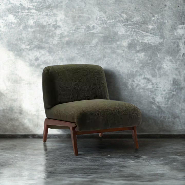 The Lowline Chair – Textured Olive Lounge